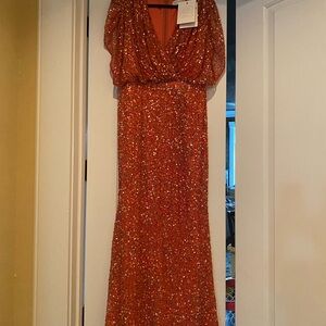 NWT Mac Duggal Long Gown Paprika Style#5640 Size 10